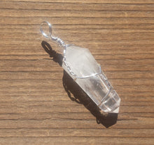 Load image into Gallery viewer, CLEAR QUARTZ Wire Wrapped Double Point Pendant Stone Natural Gemstone