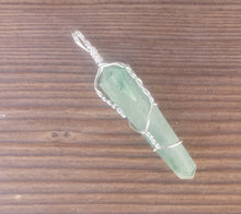 Load image into Gallery viewer, GREEN AVENTURINE Wire Wrapped Double Point Pendant Stone Natural Gemstone