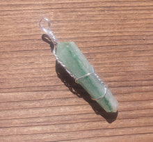 Load image into Gallery viewer, GREEN AVENTURINE Wire Wrapped Double Point Pendant Stone Natural Gemstone