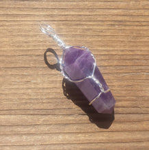 Load image into Gallery viewer, AMETHYST Wire Wrapped Double Point Pendant Stone Natural Gemstone