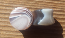 Load image into Gallery viewer, RARE! Pair of Real BOTSWANA AGATE Plugs Gauges Body Jewelry Double Flared - Pick Size