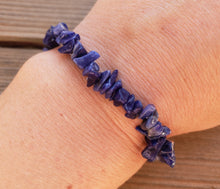 Load image into Gallery viewer, SODALITE Natural Stone Gemstone Stretchy Chip Bracelet