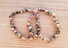 Load image into Gallery viewer, MULTI-TOURMALINE Natural Stone Gemstone Stretchy Chip Bracelet