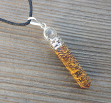 Load image into Gallery viewer, CALLIGRAPHY STONE 2 Stone Crystal Point Pendant With Quartz Sphere and Cord Stone Natural Gemstone