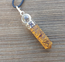 Load image into Gallery viewer, CALLIGRAPHY STONE 2 Stone Crystal Point Pendant With Quartz Sphere and Cord Stone Natural Gemstone