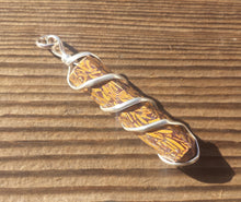 Load image into Gallery viewer, CALLIGRAPHY STONE Spiral Wire Wrapped Pencil Point Pendant Gemstone