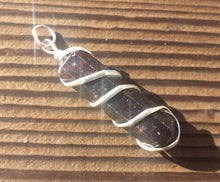 Load image into Gallery viewer, GARNET Spiral Wire Wrapped Pencil Point Pendant Gemstone