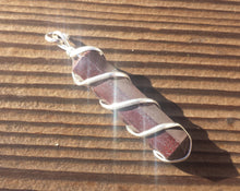 Load image into Gallery viewer, RED TIGER EYE Spiral Wire Wrapped Pencil Point Pendant Gemstone