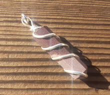 Load image into Gallery viewer, Narmada Stone Spiral Wire Wrapped Pencil Point Pendant Gemstone