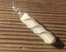 Load image into Gallery viewer, CHRYSOBERYL Spiral Wire Wrapped Pencil Point Pendant Gemstone