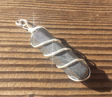 Load image into Gallery viewer, HEMATITE Spiral Wire Wrapped Pencil Point Pendant Gemstone