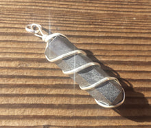 Load image into Gallery viewer, HEMATITE Spiral Wire Wrapped Pencil Point Pendant Gemstone