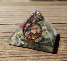 Load image into Gallery viewer, Small (25-30mm) RUBY In FUCHSITE COIL Orgone Gemstone Pyramid Small Pyramid Orgone