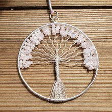 Load image into Gallery viewer, Natural ROSE QUARTZ Tree Of Life Large Suncatcher Decoration Stone Gemstone