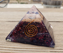 Load image into Gallery viewer, Extra Large (70-75mm) GARNET Orgone Gemstone Pyramid X-Large Pyramid Orgone