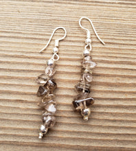 Load image into Gallery viewer, Natural SMOKEY QUARTZ Handmade Gemstone Chip EARRINGS