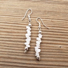 Load image into Gallery viewer, Natural WHITE AGATE Handmade Gemstone Chip EARRINGS