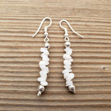 Load image into Gallery viewer, Natural WHITE AGATE Handmade Gemstone Chip EARRINGS