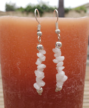 Load image into Gallery viewer, Natural WHITE AGATE Handmade Gemstone Chip EARRINGS