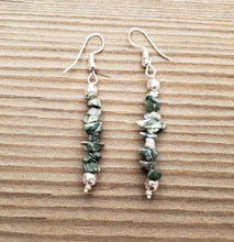 Load image into Gallery viewer, Natural SERAPHINITE Handmade Gemstone Chip EARRINGS
