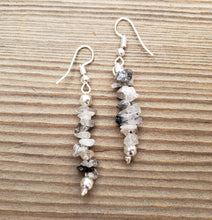Load image into Gallery viewer, Natural TOURMALATED QUARTZ Handmade Gemstone Chip EARRINGS