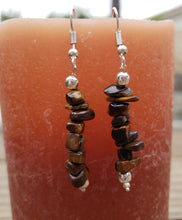 Load image into Gallery viewer, Natural TIGER EYE Handmade Gemstone Chip EARRINGS