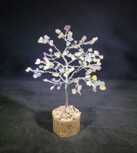 Load image into Gallery viewer, Natural FLUORITE Gemstone Chip Tree With 100 Stones Crystal Tree Of Life