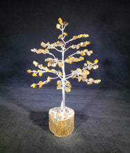 Load image into Gallery viewer, Natural TIGER EYE Gemstone Chip Tree With 100 Stones Crystal Tree Of Life