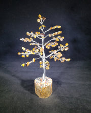 Load image into Gallery viewer, Natural TIGER EYE Gemstone Chip Tree With 100 Stones Crystal Tree Of Life