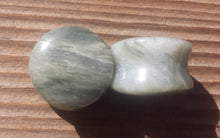 Load image into Gallery viewer, RARE! Pair of Real GREEN LINE Jasper Plugs Gauges Body Jewelry Double Flared - Pick Size