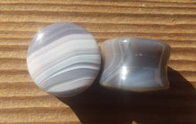 Load image into Gallery viewer, RARE! Pair of Real BOTSWANA AGATE Plugs Gauges Body Jewelry Double Flared - Pick Size