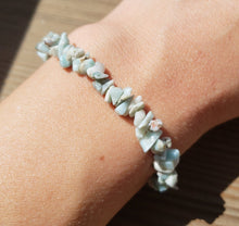 Load image into Gallery viewer, LARIMAR Natural Stone Gemstone Stretchy Chip Bracelet