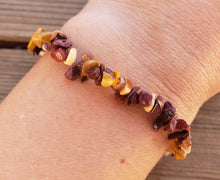 Load image into Gallery viewer, MOOKAITE JASPER Natural Stone Gemstone Stretchy Chip Bracelet