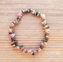 Load image into Gallery viewer, MULTI-TOURMALINE Natural Stone Gemstone Stretchy Chip Bracelet