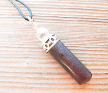 Load image into Gallery viewer, BLACK TOURMALINE 2 Stone Crystal Point Pendant With Quartz Sphere and Cord Stone Natural Gemstone