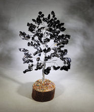 Load image into Gallery viewer, Natural BLACK AGATE STEP Style Gemstone Chip Tree With 300 Stones Crystal Tree Of Life