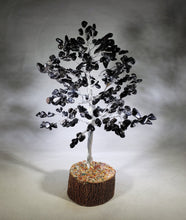 Load image into Gallery viewer, Natural BLACK AGATE STEP Style Gemstone Chip Tree With 300 Stones Crystal Tree Of Life