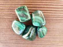 Load image into Gallery viewer, ONE (1) MALACHITE Tumbled Stone Medium/Large Natural Tumble Stone