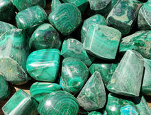 Load image into Gallery viewer, ONE (1) MALACHITE Tumbled Stone Medium/Large Natural Tumble Stone
