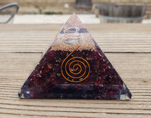 Load image into Gallery viewer, Extra Large (70-75mm) GARNET Orgone Gemstone Pyramid X-Large Pyramid Orgone