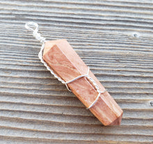 Load image into Gallery viewer, MOONSTONE Wire Wrapped Double Point Pendant Stone Natural Gemstone