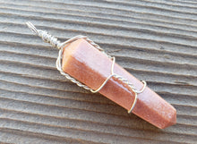 Load image into Gallery viewer, MOONSTONE Wire Wrapped Double Point Pendant Stone Natural Gemstone