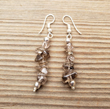 Load image into Gallery viewer, Natural SMOKEY QUARTZ Handmade Gemstone Chip EARRINGS