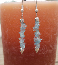 Load image into Gallery viewer, Natural AQUAMARINE Handmade Gemstone Chip EARRINGS