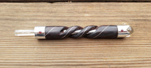 Load image into Gallery viewer, Rosewood Twisted Wand With Silver Interior and Clear Quartz Sphere and Point