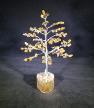 Load image into Gallery viewer, Natural TIGER EYE Gemstone Chip Tree With 100 Stones Crystal Tree Of Life