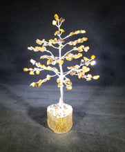 Load image into Gallery viewer, Natural TIGER EYE Gemstone Chip Tree With 100 Stones Crystal Tree Of Life