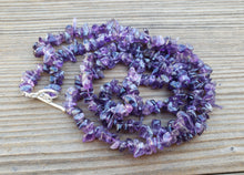 Load image into Gallery viewer, AMETHYST Natural Stone Gemstone 30" Chip Necklace