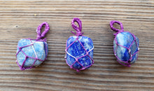 Load image into Gallery viewer, LAPIS LAZULI Netted (Macrame) Tumbled Stone Pendant Stone Natural Gemstone