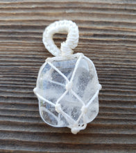 Load image into Gallery viewer, CLEAR QUARTZ Netted (Macrame) Tumbled Stone Pendant Stone Natural Gemstone